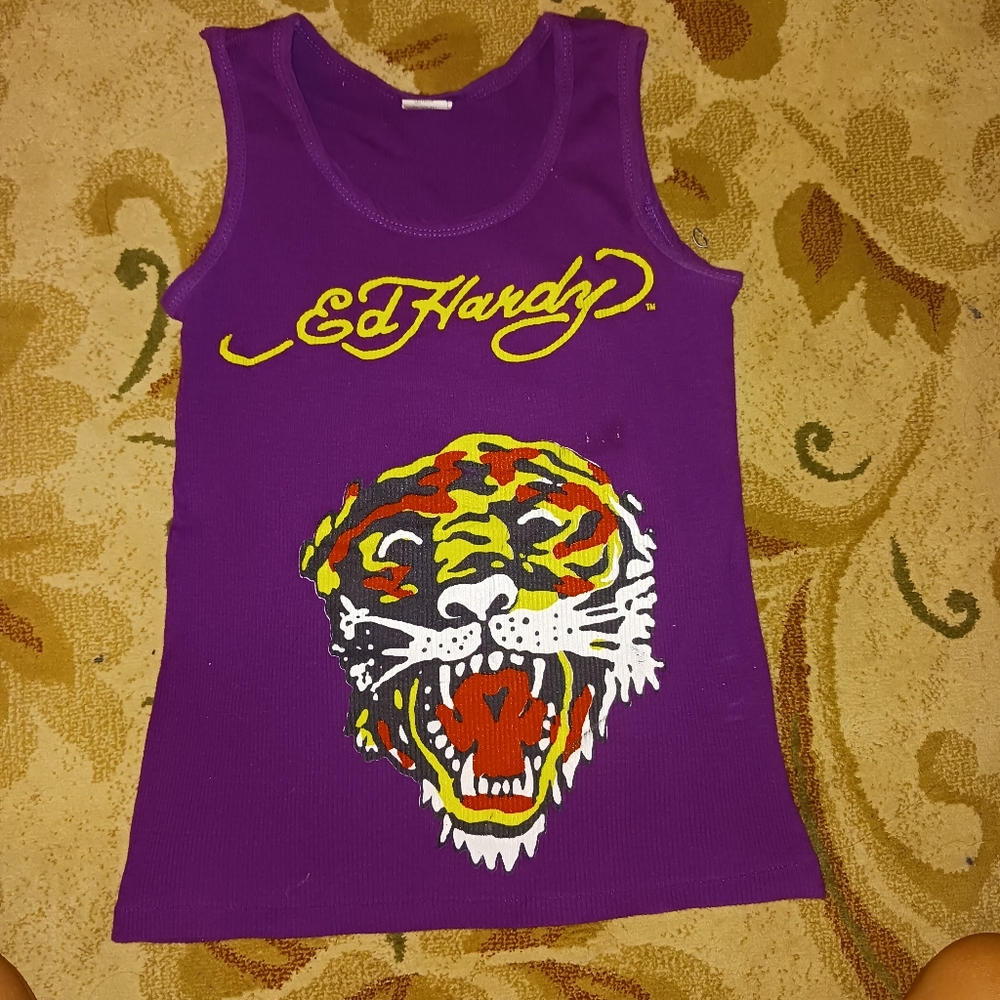 COPY - Ed Hardy Purple Lion Tank Top
